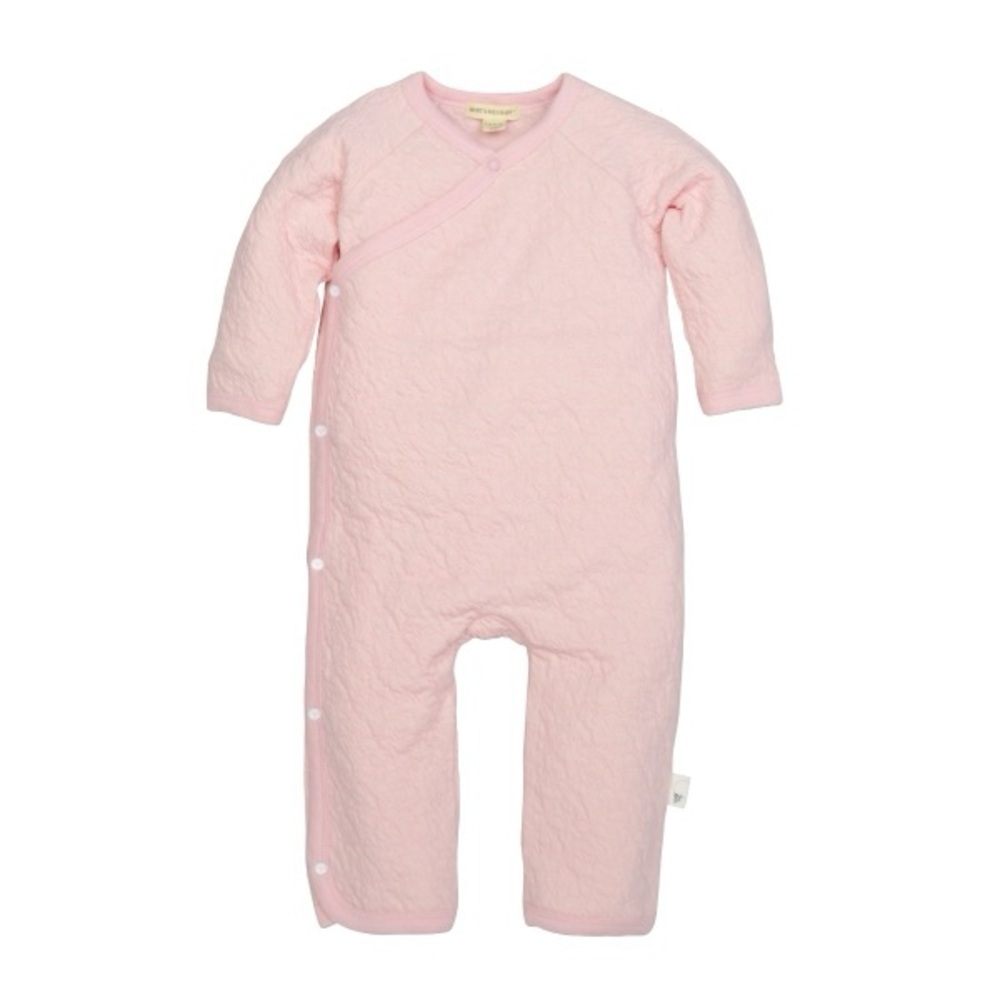 NWT Burt’s Bees Baby Quilted Bee Organic Wrap Front Baby Jumpsuit Size 3-6 Mths